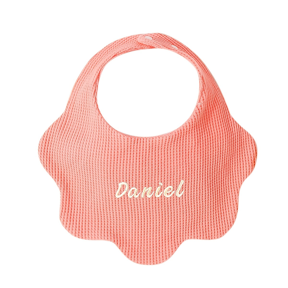 Customize your baby's style with our Personalized Drool Bibs. These bibs feature custom embroidery, an adjustable snap closure, and soft absorbent knit fabric. They make the perfect gift for a baby shower or holiday. Suitable for babies aged 0-3 years