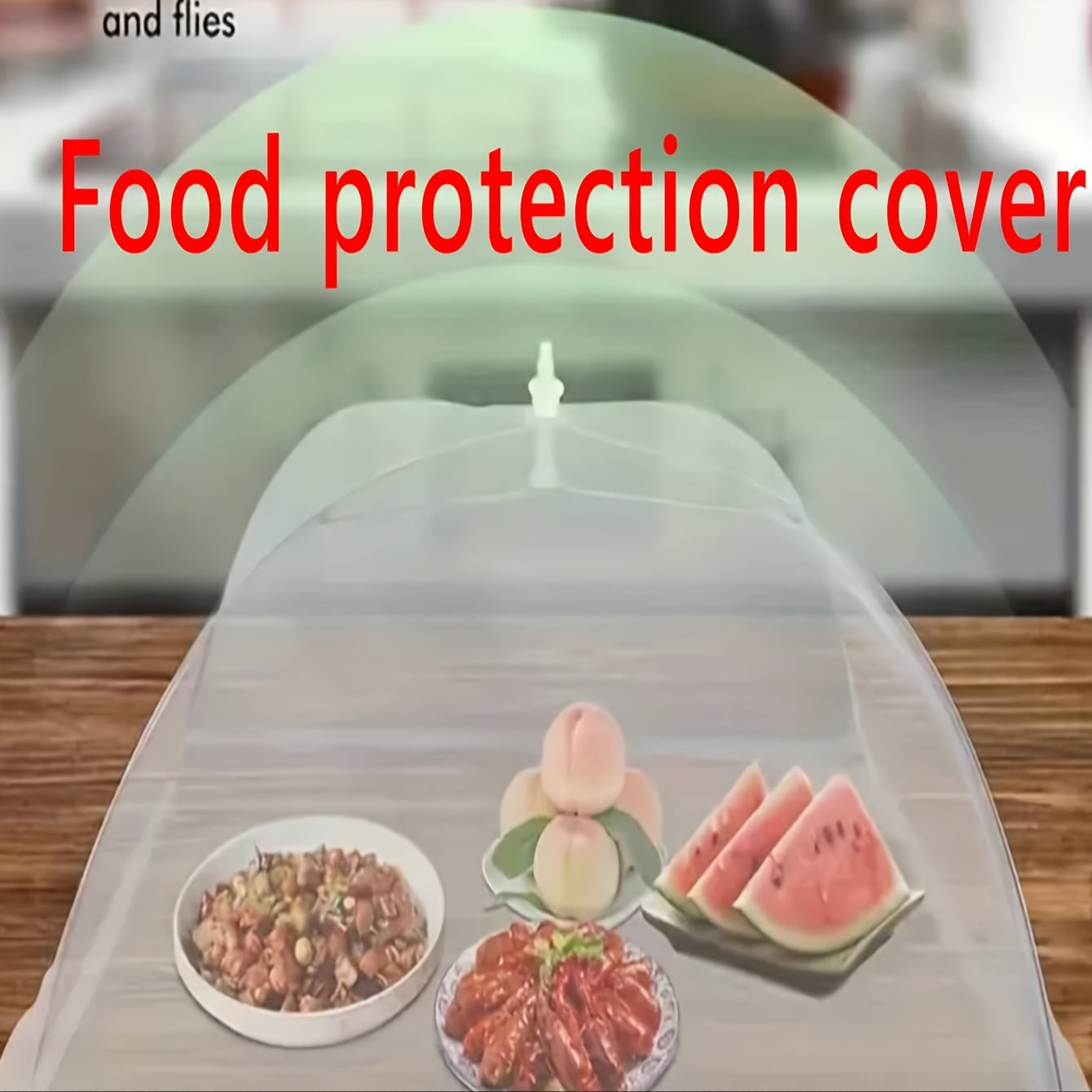 1pc Foldable Insect-proof Food Cover, Dust-proof Large White Cover with Lace Design, Ideal for Outdoor Gatherings, Picnics, Barbecues, Camping, Kitchen Organization, and Storage.