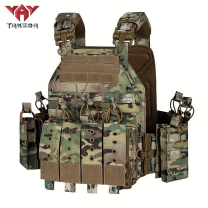 Yakeda Tactical Gear Training Vest: Breathable, Tear-Resistant Polyester, Expandable Pullover for Outdoor Activities, Hand Wash Only