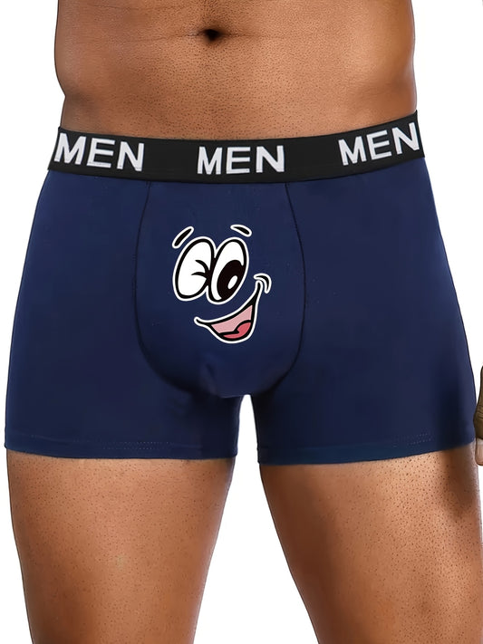 Men's breathable and thin boxer shorts with cute print for comfort.