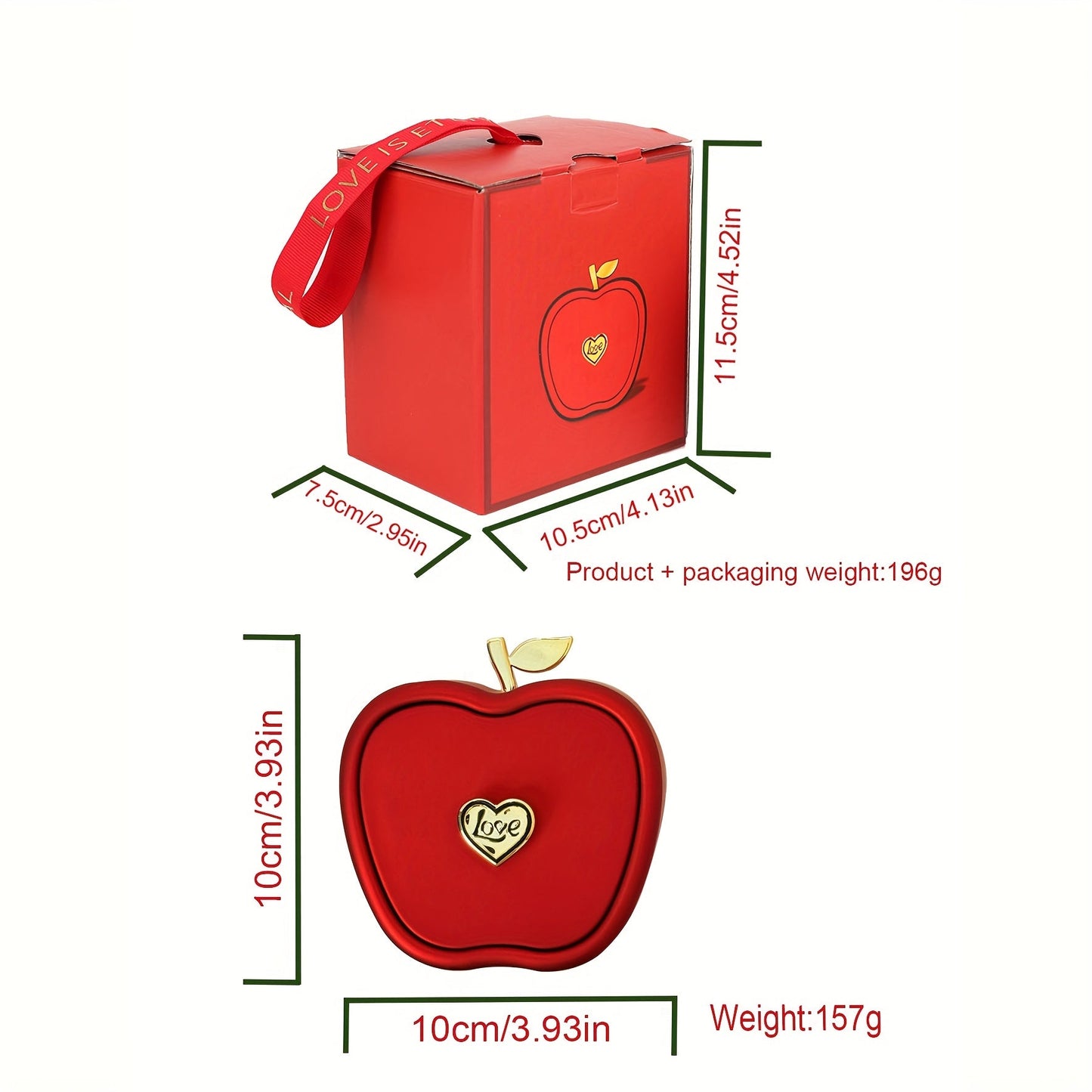 Stunning Double Heart Pendant Necklace in an Exquisite Red Apple Gift Box, Crafted with Silver Plated Copper and Synthetic Zirconia, a Versatile Piece of Jewelry Perfect for Any Occasion. Great for Gifting during Christmas, Valentine's Day, Mother's Day