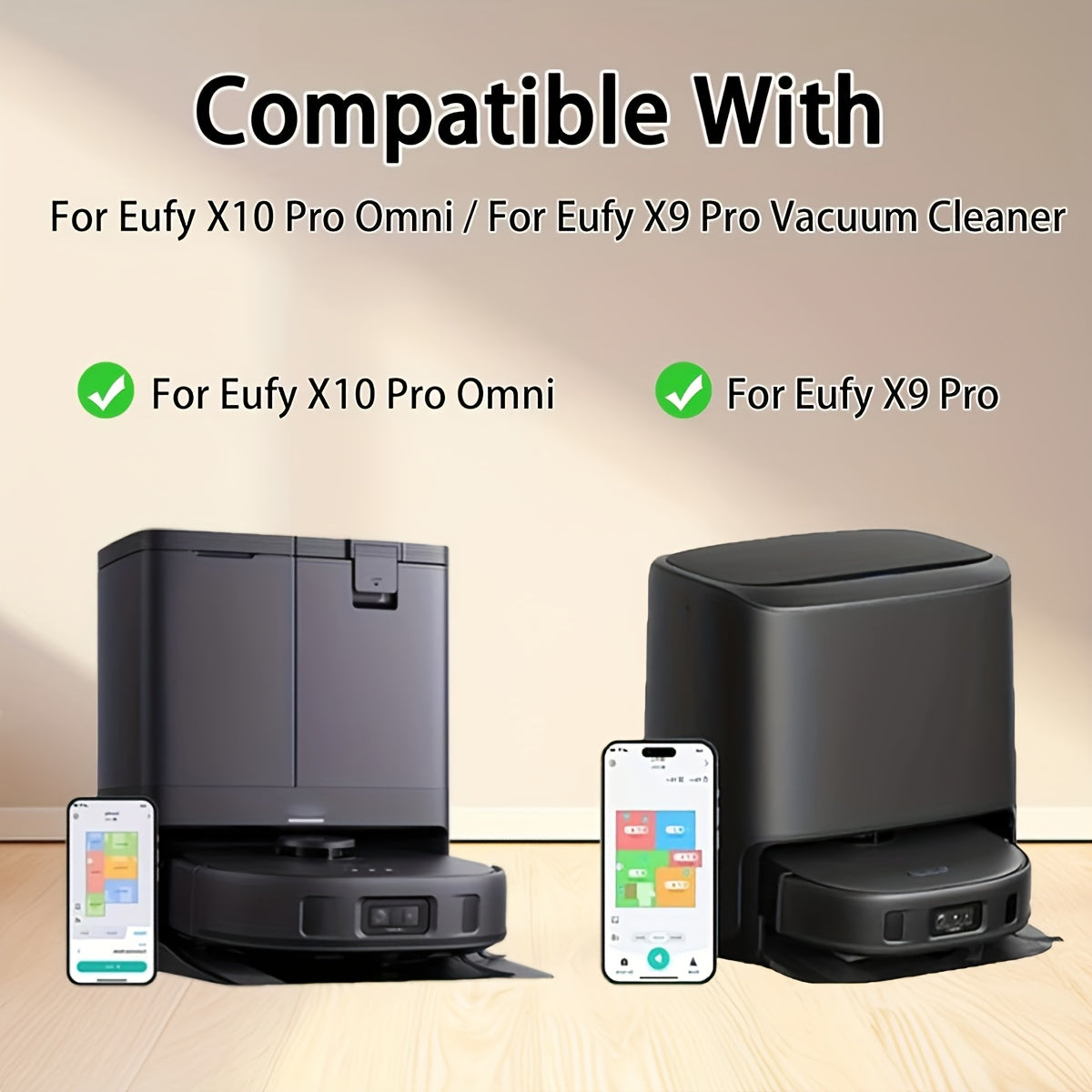 Set of 4 Replacement Vacuum Mop Pads for Eufy X10 Pro Omni and Eufy X9 Pro Robot Cleaners, Includes Clothes