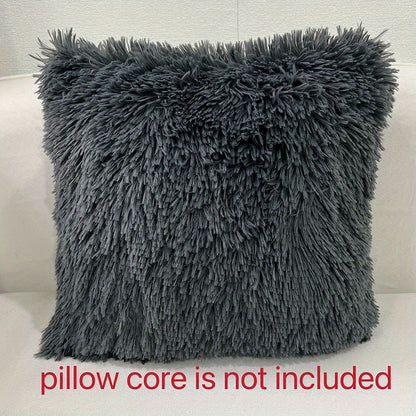 Luxurious 18x18 inch faux fur throw pillow cover for sofa, bedroom, or car.