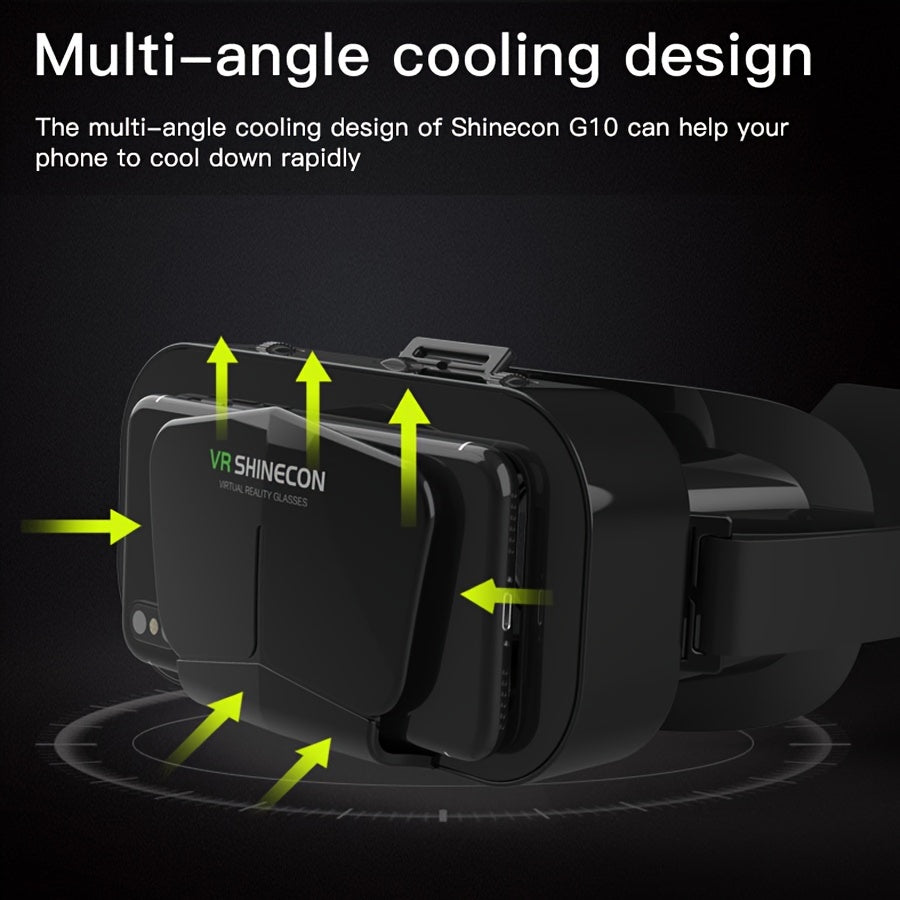 360-Degree Panoramic VR Headset for 11.94-17.78 cm Smartphones - Action Game for Ages 14+, ABS Material