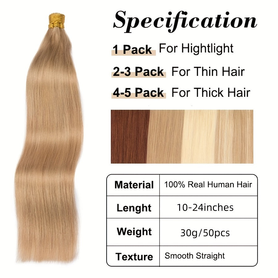 Brazilian human fusion hair extensions with straight I tip, 50pcs/set, natural color, 40.64-66.04 cm.