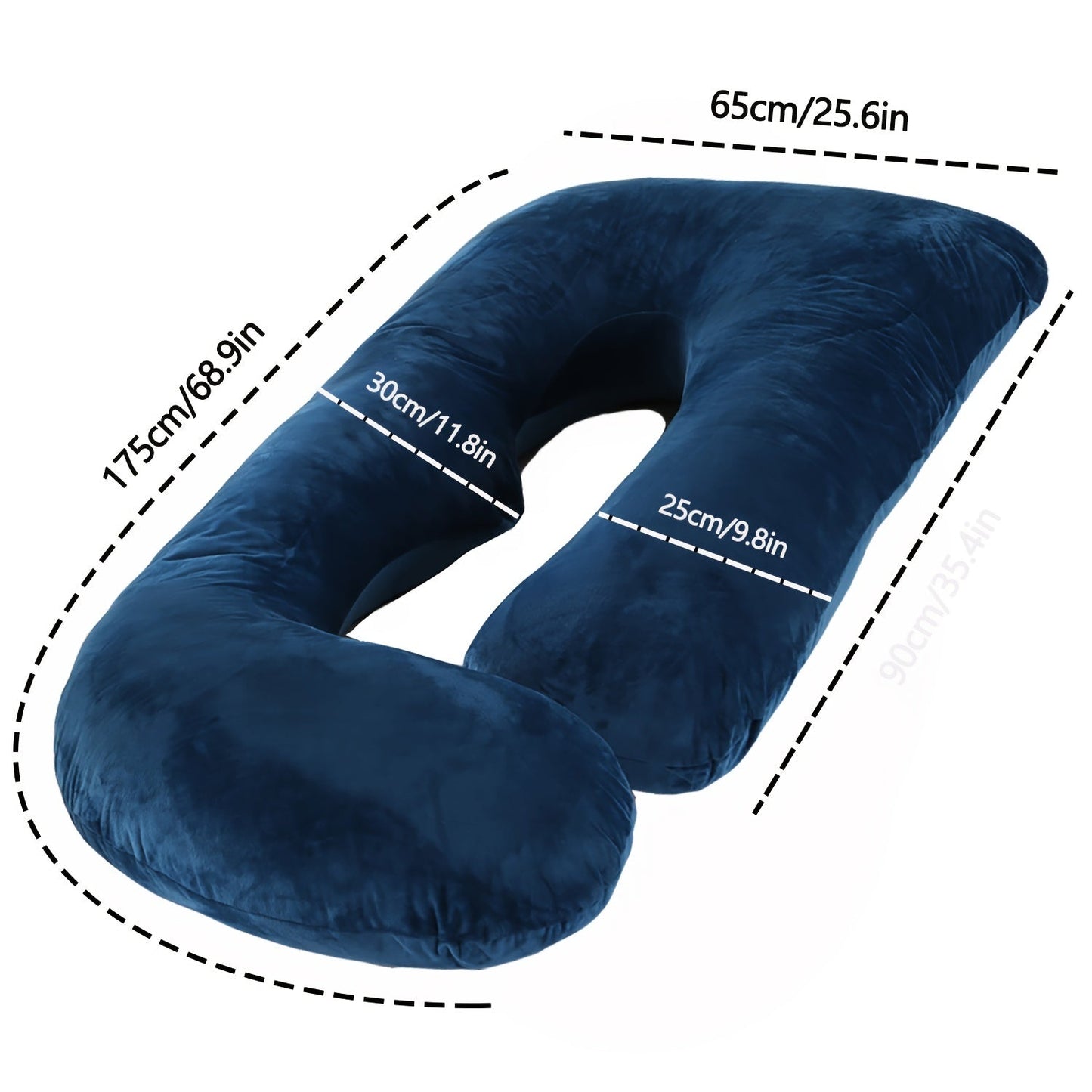 Crystal velvet J-shaped pregnancy pillow that doubles as a nursing, nap, and side sleeping pillow. Provides belly and lumbar support for pregnant women.