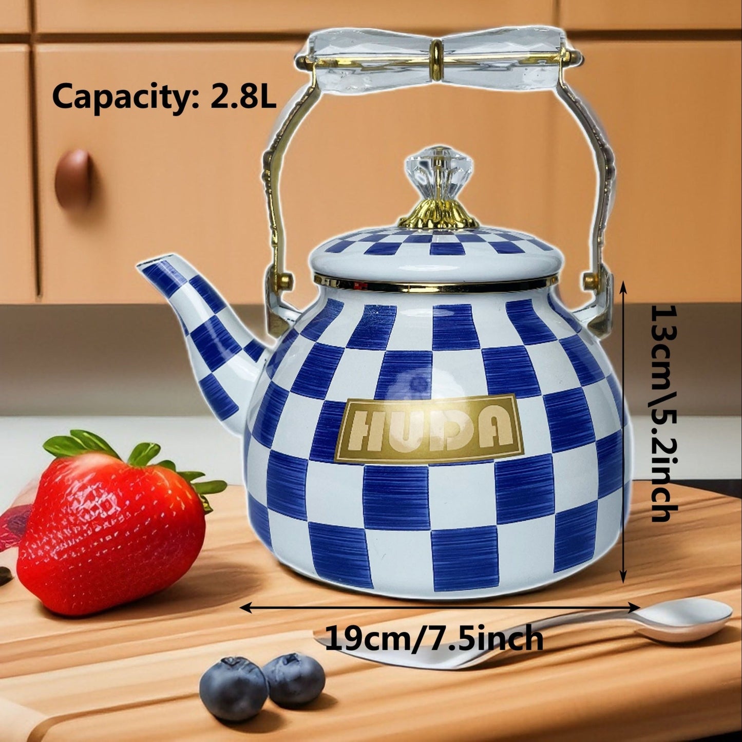 Enamel Soup and Stew Stockpot Set - 2.8L Enamel Kettle with Thick Grid Design - High-Quality Cookware for Home and Outdoor Camping