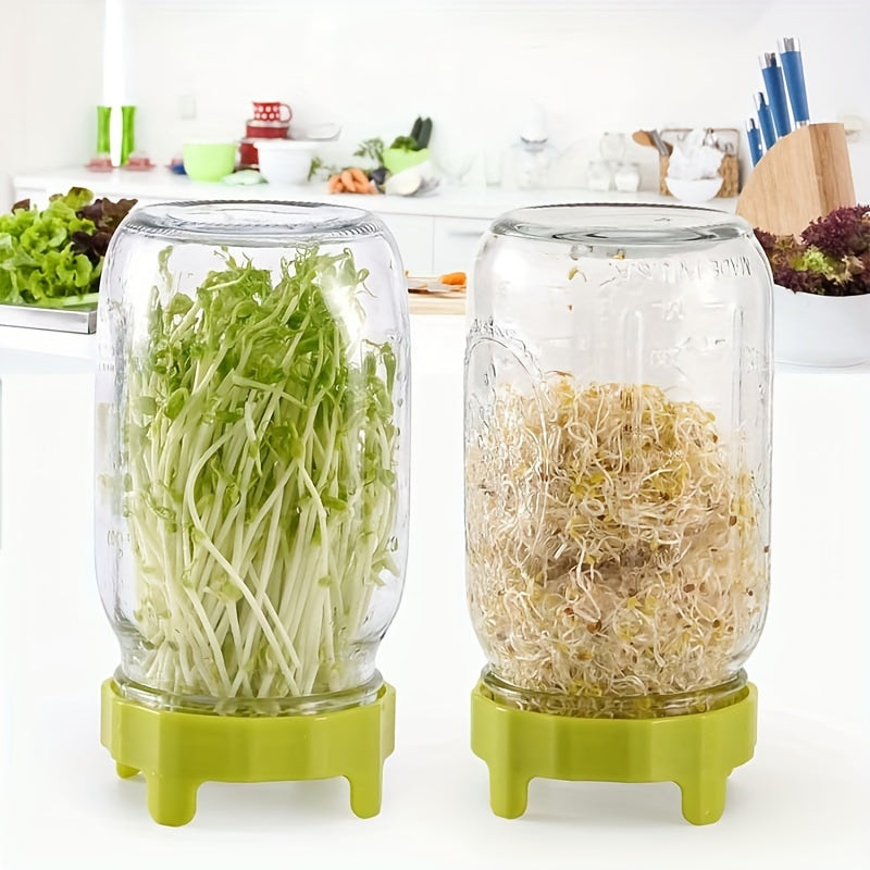 Two plastic sprouting lids designed for 86mm wide mouth mason jars. Includes 2 strainer lids for canning jars. Ideal for growing broccoli seeds, bean sprouts, alfalfa, and salad sprouts.