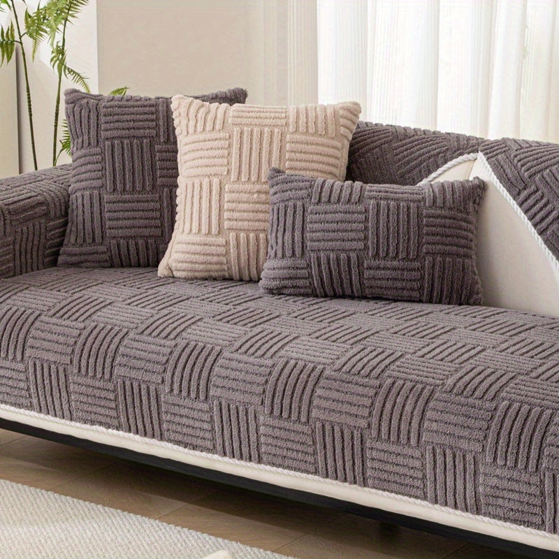 Soft, non-slip sofa cover for pet-friendly furniture protection in any room.