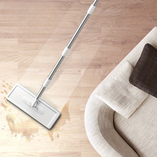 Get the 1 Set Flat Mop and Bucket, a versatile and reusable cleaning tool perfect for dusting and mopping. This dual-use mop is suitable for a variety of surfaces including wood floors, tiles, toilets, and bathrooms. Keep your living room, bedroom