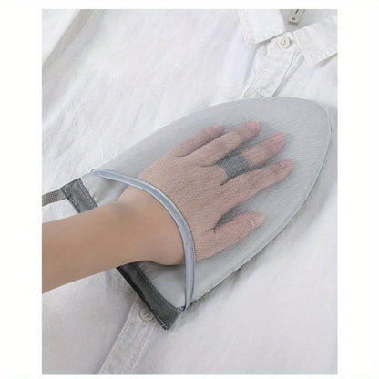 The Compact Handheld Ironing Board is perfect for small spaces, dorms, and travel. It comes with a pad and includes clothes gloves for easy ironing on the go.