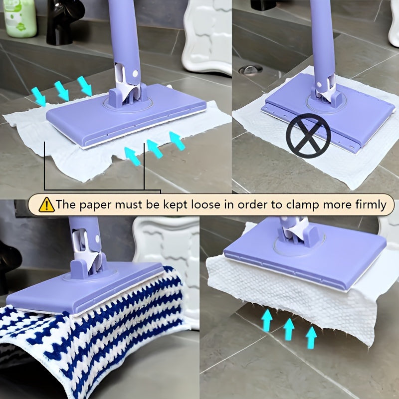 The Lazy Flat Mop: Your Ultimate Wiping Assistant with Replaceable Face Towel for Hands-Free Washing. Ideal for Walls, Tables, Cabinet Doors and Floors. A Must-Have for Home, Outdoor, Dormitory and Office Cleaning.