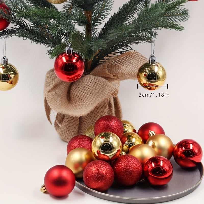 1.18 inch Christmas ball ornaments for holiday decorating. Pack of 24 shatterproof balls for Christmas trees, weddings, parties, and hanging decorations.