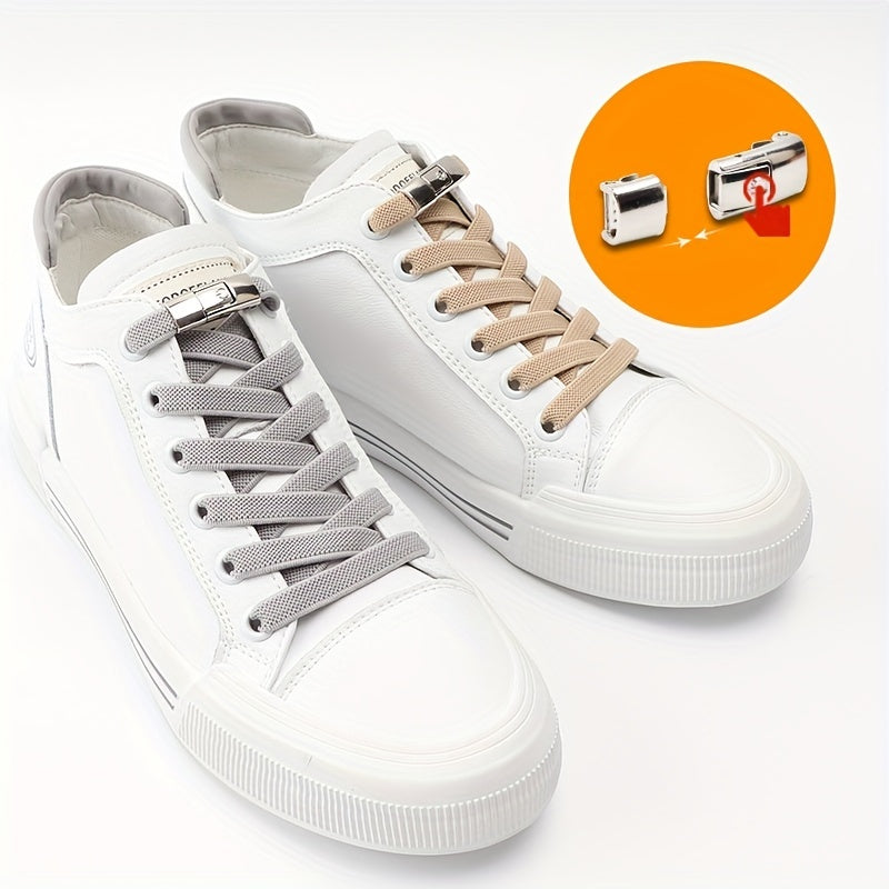 Women's white laces with buckles for sneakers.