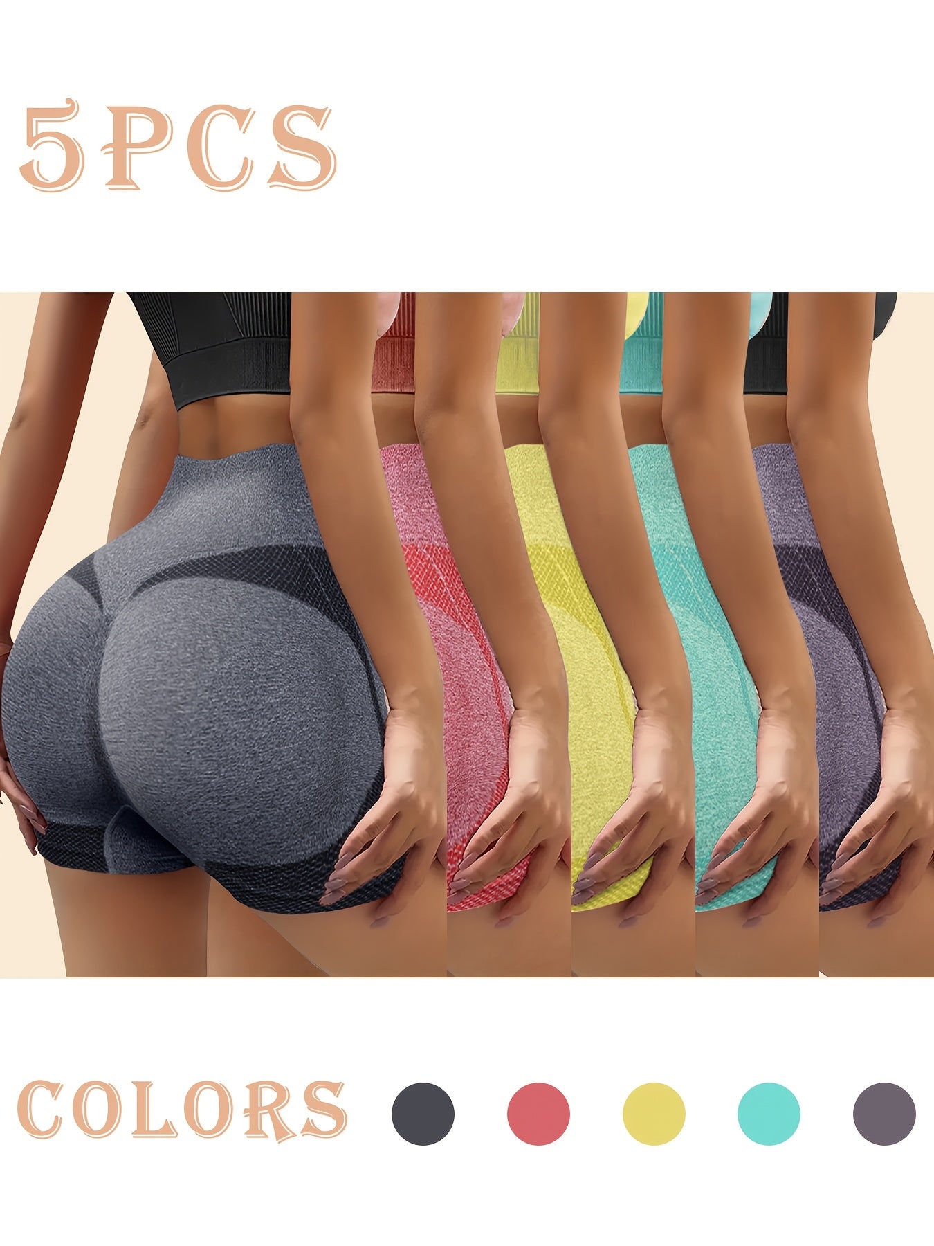 5 High-Waist Seamless Shaping Shorts for Women - Tummy Control, Leg Slimming and Comfortable Fit for Sports and Casual Wear