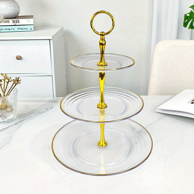 Elevate dessert presentations with this chic plastic display tray - ideal for weddings, birthdays, and summer tea parties.