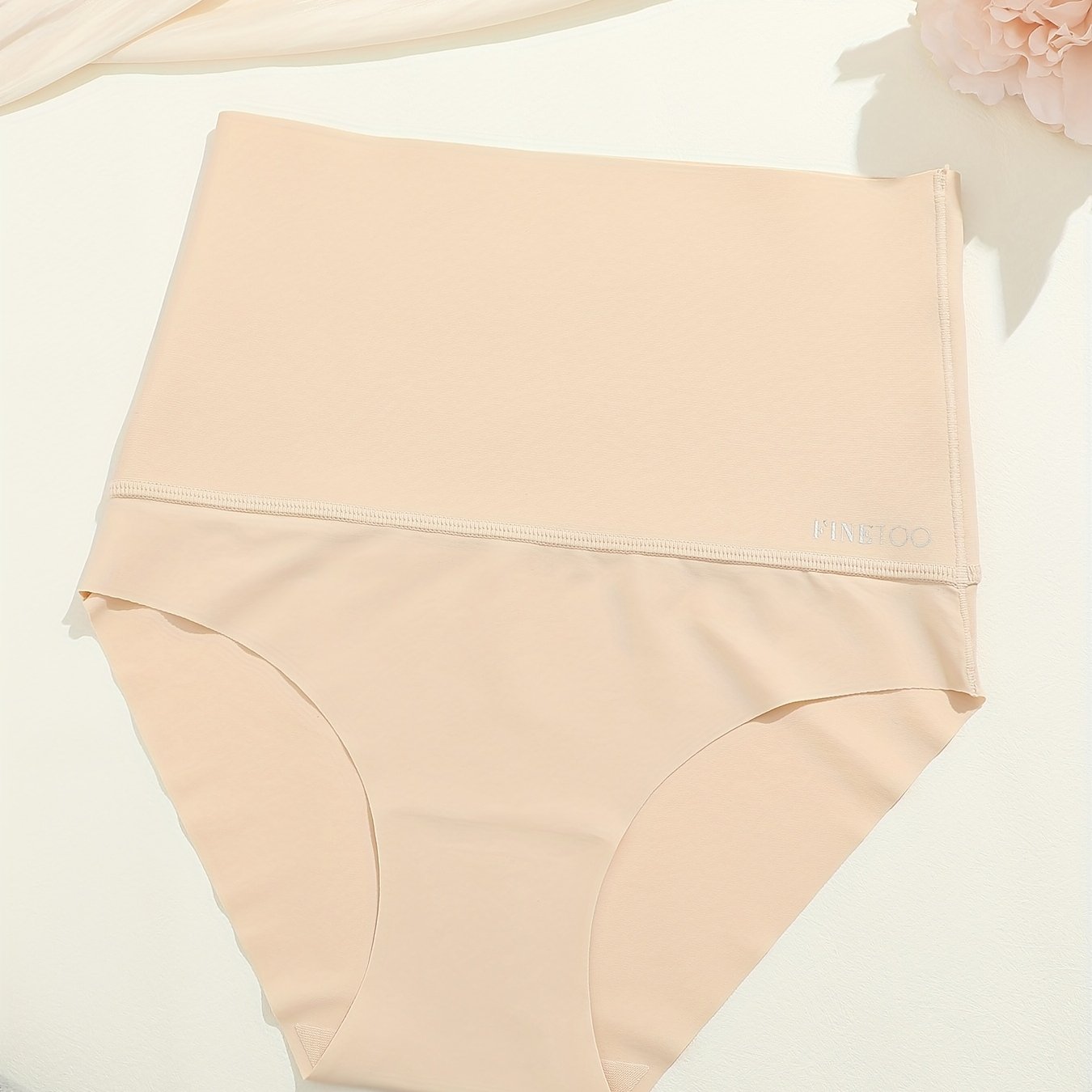 Stretchy high-waisted bikini panties for women, seamless and comfortable lingerie.