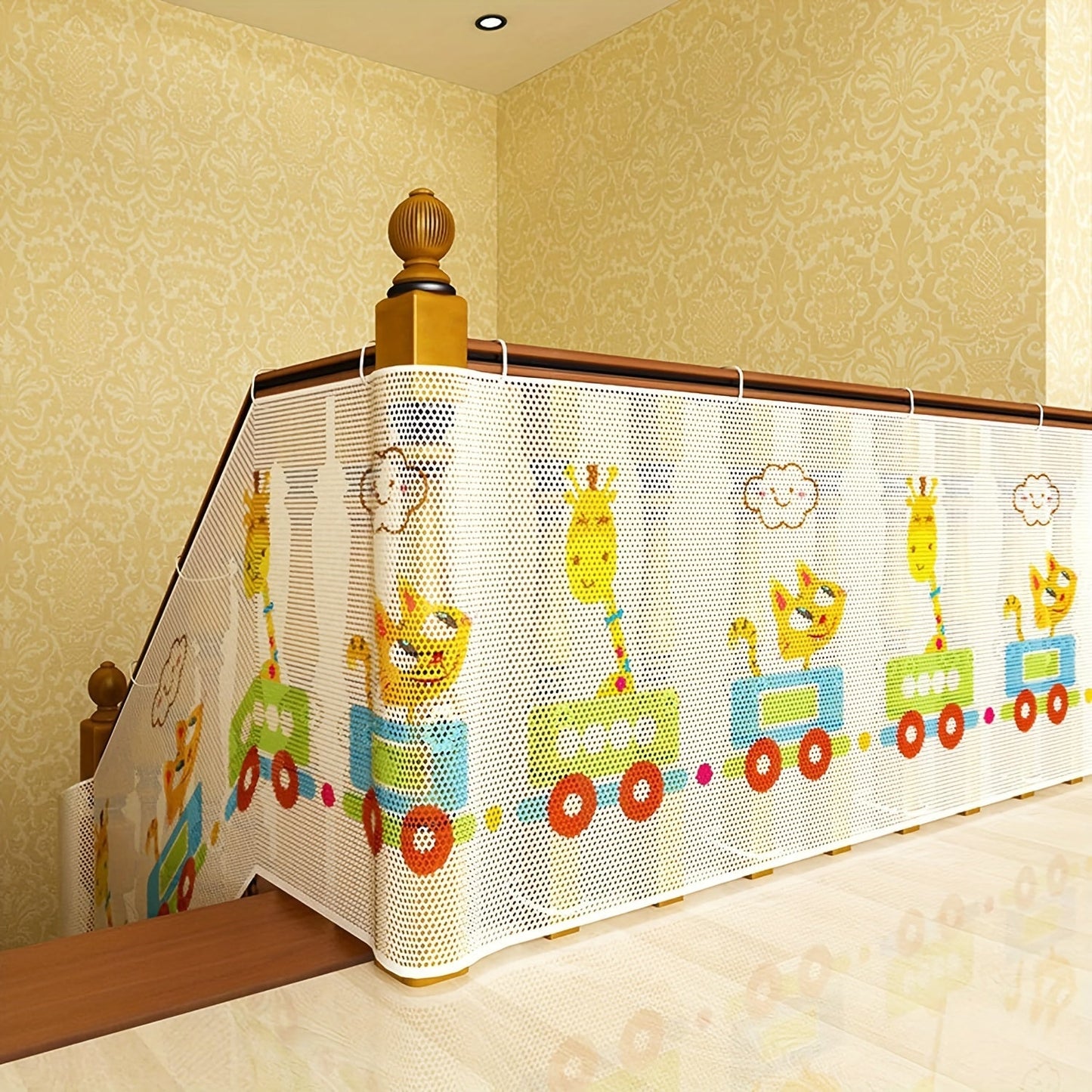 Goldcolin Youngsters Safety Net - Vibrant Design Stair & Balcony Guard, Polyester Fiber Lead-Free, and Enhanced Safety