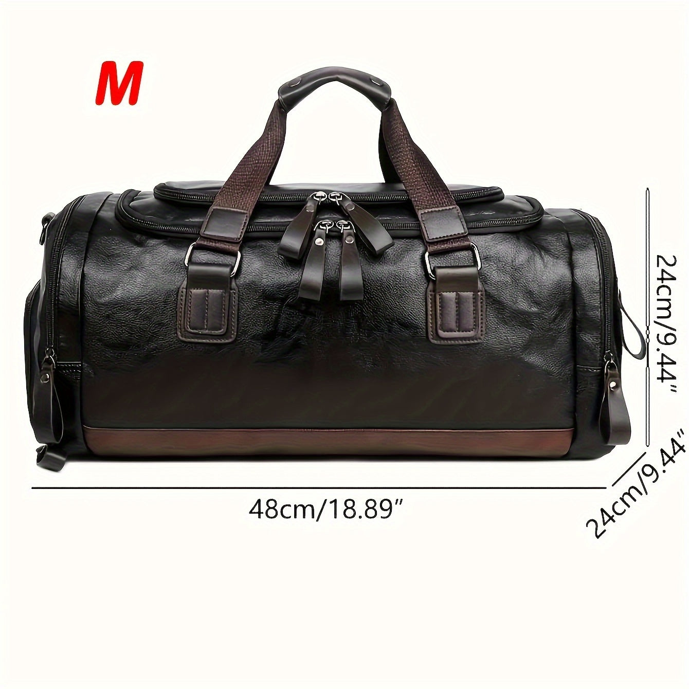 Large men's duffel bag with adjustable strap and multiple compartments, perfect for casual carry-on travel and weekend outings.