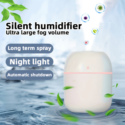 Large silent humidifier with night light, aroma diffuser, USB powered, long-lasting mist spray, auto shutdown, great for home, bedroom, car, plant purification, air humidification.