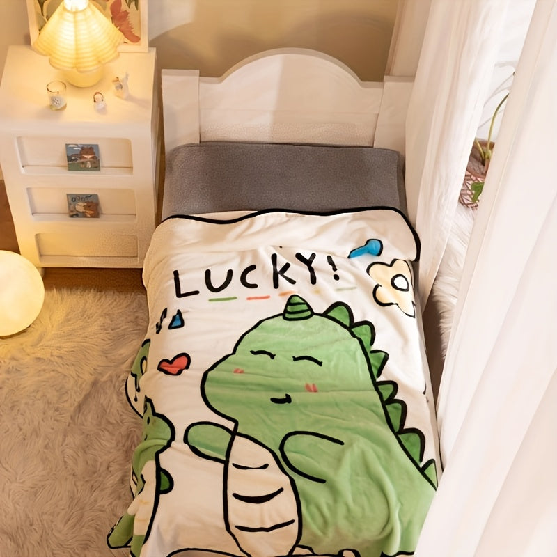 The Ultra-Soft Dinosaur Flannel Throw Blanket measuring 144.78x99.06 cm is perfect for both youngsters and adults. It is ideal for use on the couch, bed, during travel, or while camping. This blanket makes a great gift for Christmas, Halloween, or