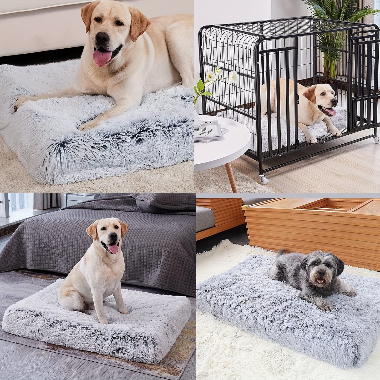 Soft plush dog bed with waterproof bottom for all sizes of dogs and cats. Comfortable, washable, and anti-slip.