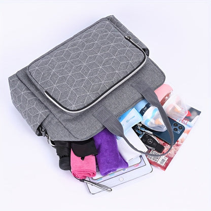 Large capacity diaper bag that doubles as a waterproof mummy bag, perfect for travel and everyday use. This durable crossbody bag can also be a shoulder bag, making it a versatile option for busy parents. A great gift for Christmas, Halloween