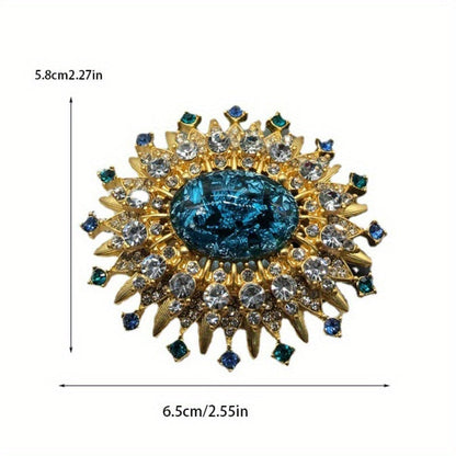 Stylish Vintage Baroque Oval Rhinestone Brooch Pin - Trendy Women's Fashion Accessory