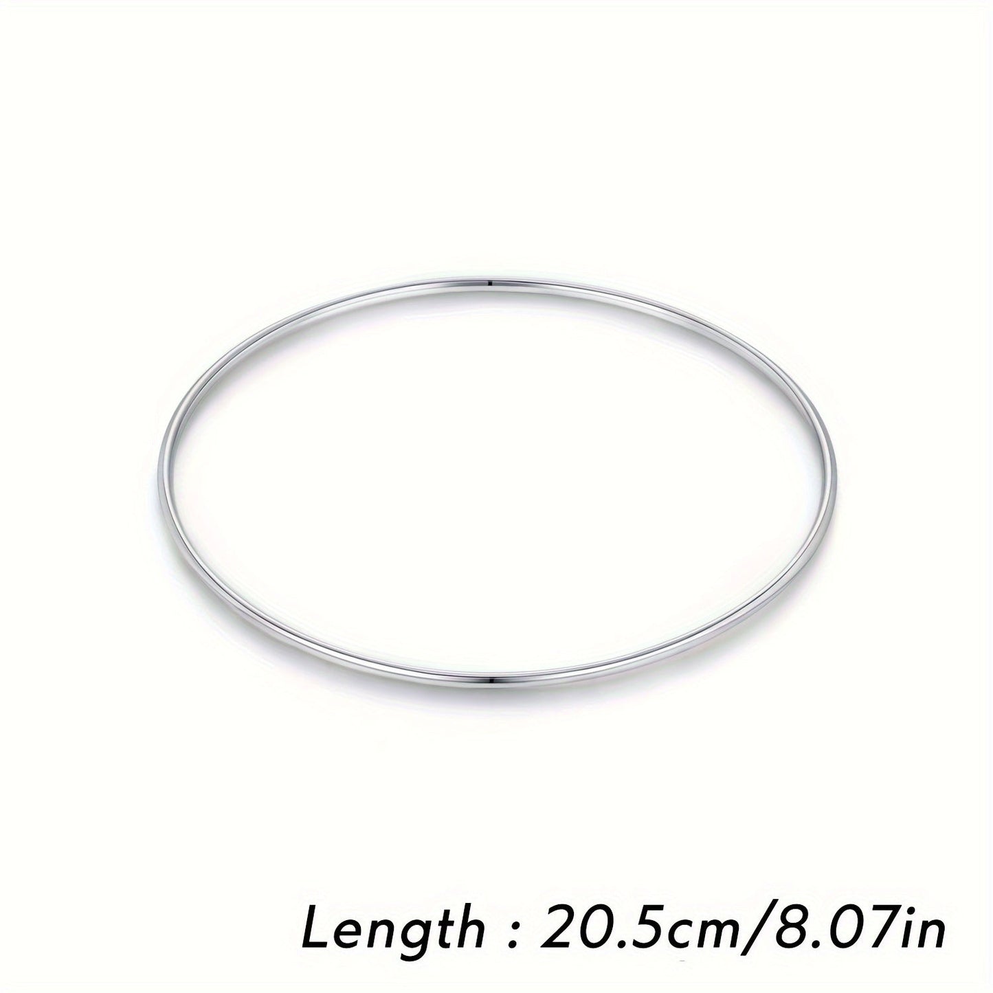 925 Sterling Silver Bangle Bracelet by YANLOK - Elegant, Minimalist & Stackable Design for Women | Ideal Holiday Gift, Platinum Plated, Fine Jewelry