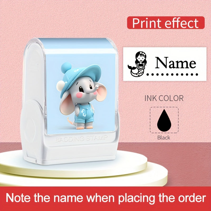 1pc Precision-Crafted Elephant Name Stamp - Fine Writing Instrument designed for longevity and sharp detailing, perfect for school supplies, camp, and after-school activities.