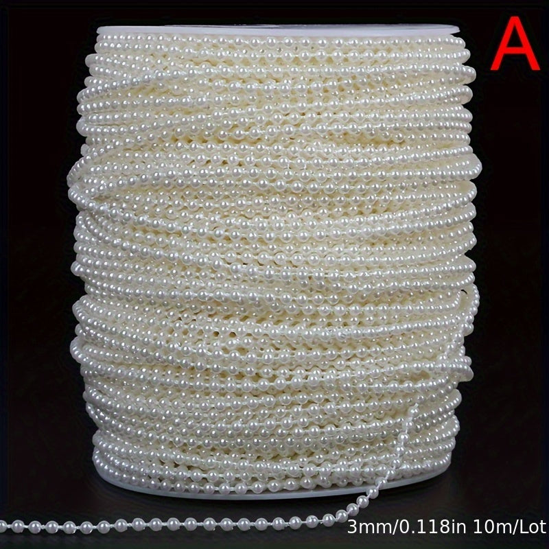 Round plastic ball beaded chain for DIY jewelry making and decoration, available in a 1 roll package.