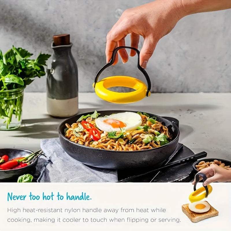 Get perfect breakfast pancakes, bread rolls, and omelets with ease using our 2-piece Premium Non-Stick Egg Rings. These rings feature a 360° flip handle for effortless cooking, leakproof design, and easy food release. An essential kitchen gadget for home