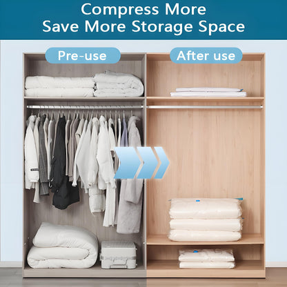 Set of 3 Extra Thick Vacuum Compression Storage Bags with Zipper - Large Size, Sealed & Dustproof for Organizing Bedroom and Dorm Clothes - Saves Space Without the Need for Electricity