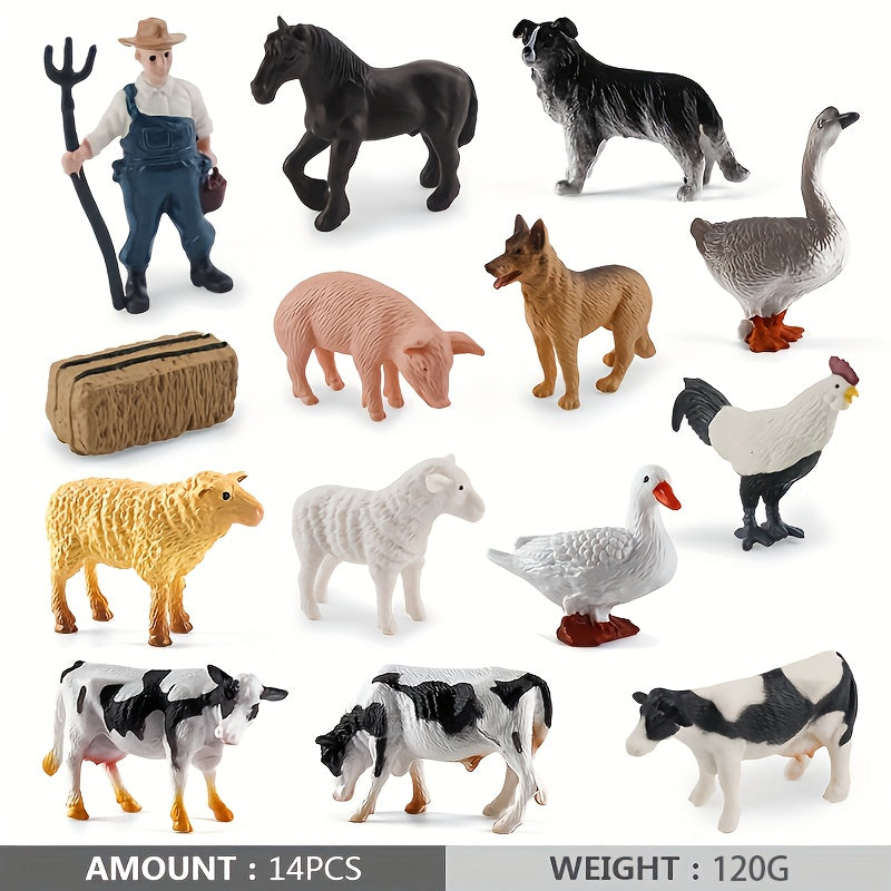 Fantarea Miniature Farm Animals set: Realistic and suitable for kids aged 3-8.