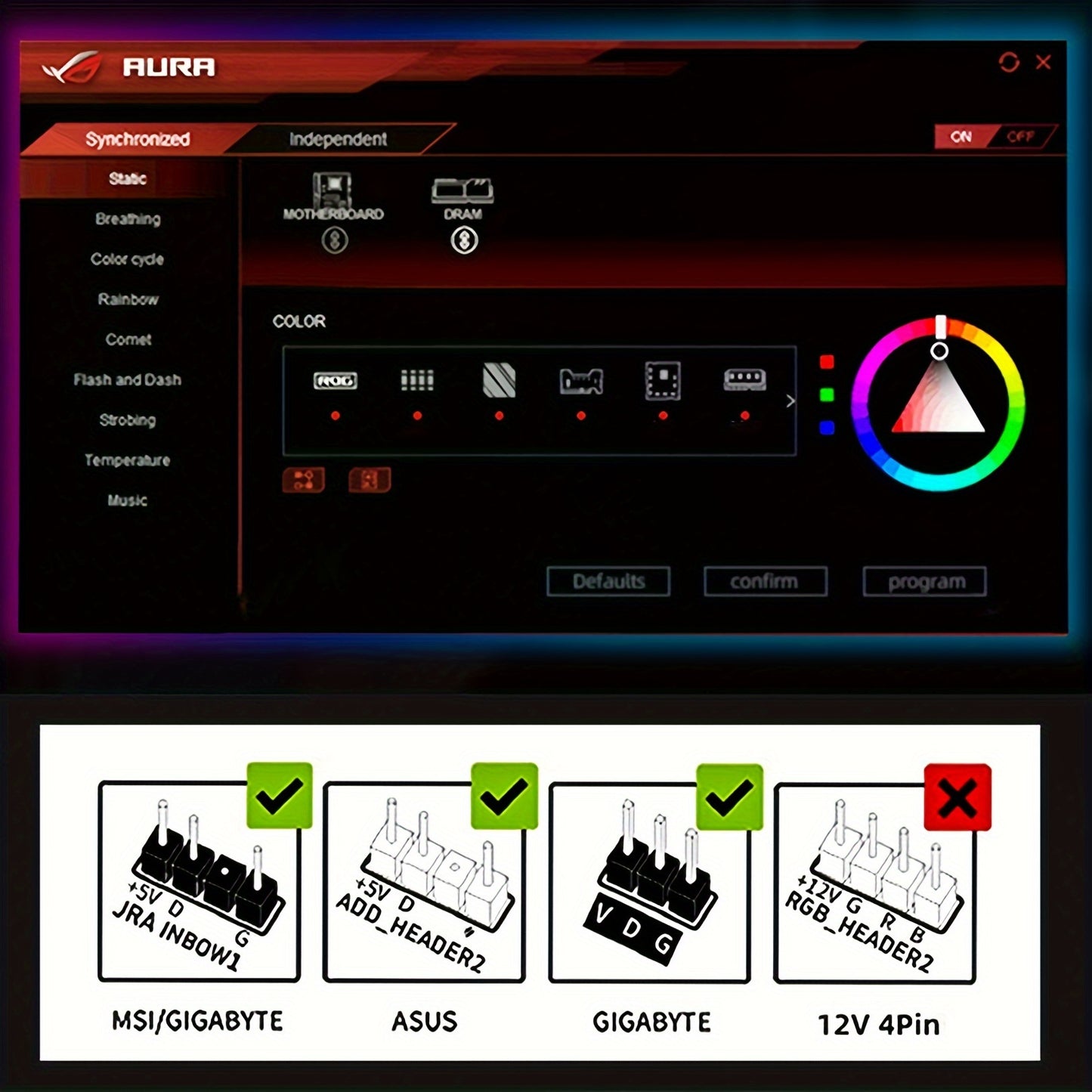 12cm silent ARGB case fan for desktop computer with temperature control, suitable for air-cooling and water-cooling.