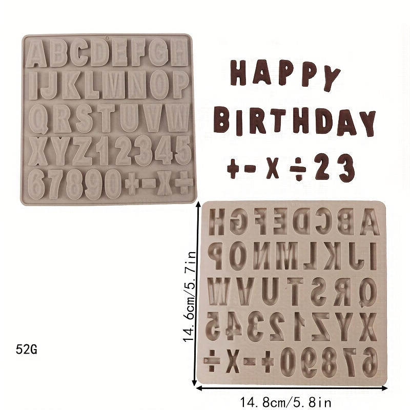 3D Art Letters Silicone Mold for Baking Cakes, Ideal for Fondant, Chocolate, and Clay Making