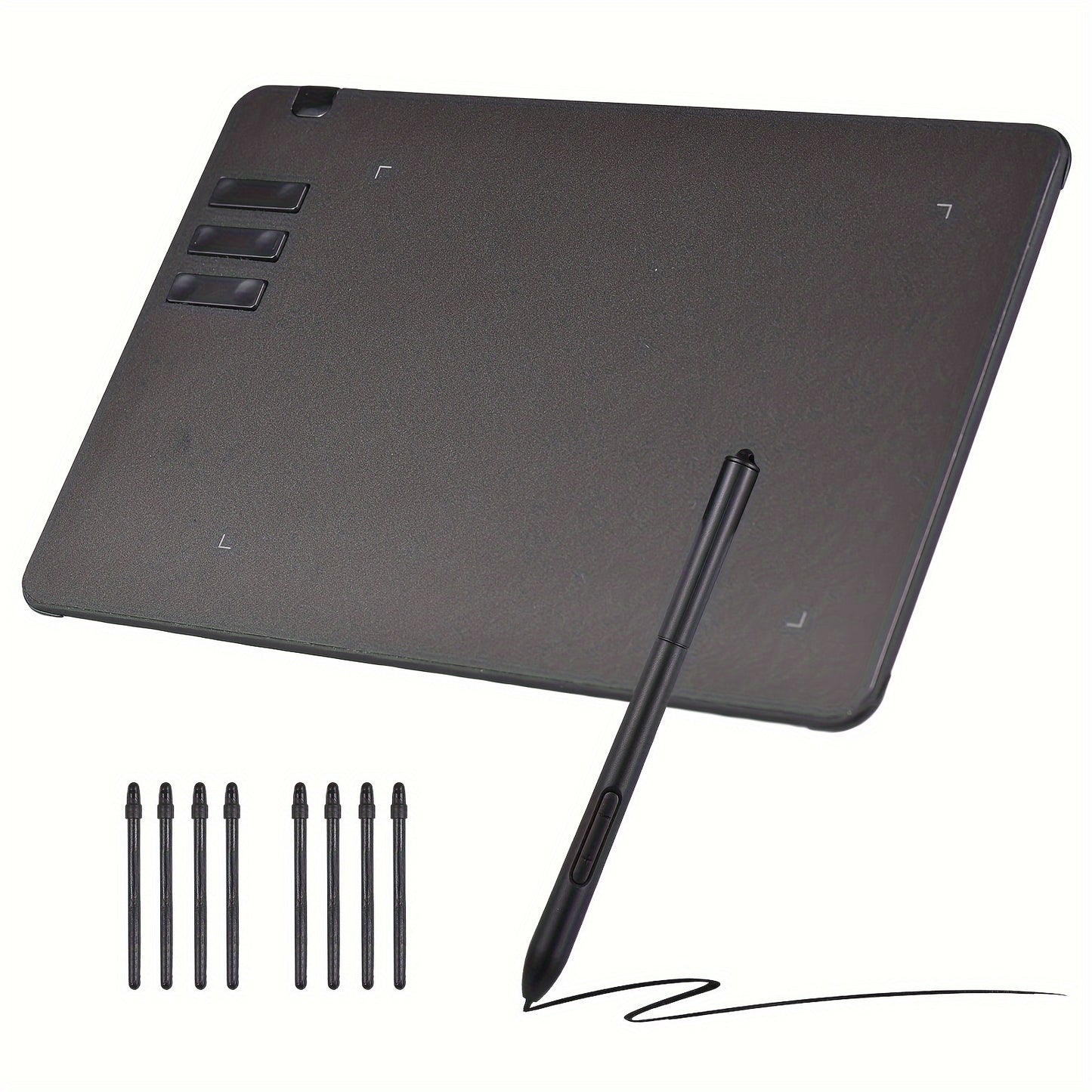 ELFO LARANJA Graphic Drawing Tablet with Pen - 16.99 x 10.69 cm Active Area, ABS, Compatible with Android, Mac OS 11.0+, Windows XP/7/8/10, Digital Art Pad for PC, Notebook, No Battery