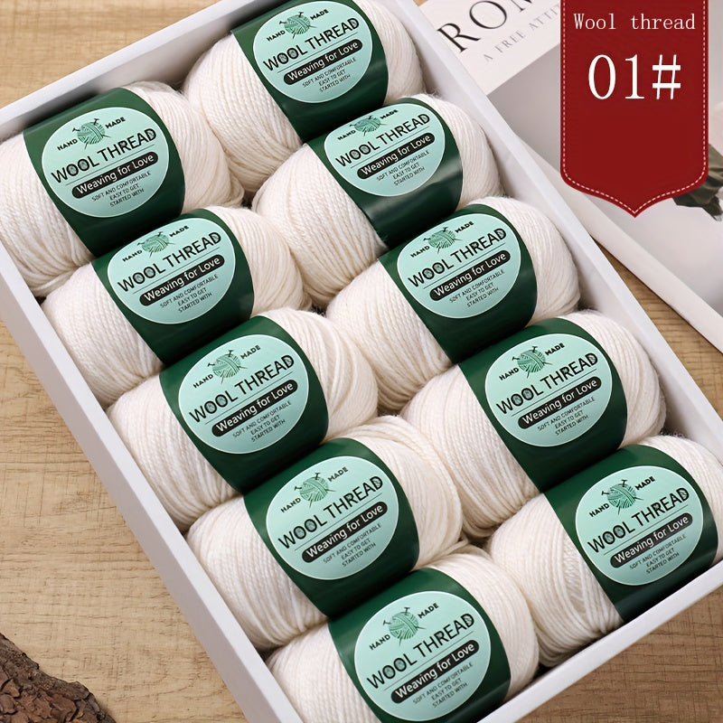 10 pieces of Australian yarn, each pack weighing approximately 500g with 10 balls. It has a moderate thickness, is easy to knit, soft, and warm. Ideal for crocheting sweaters, coats, vests