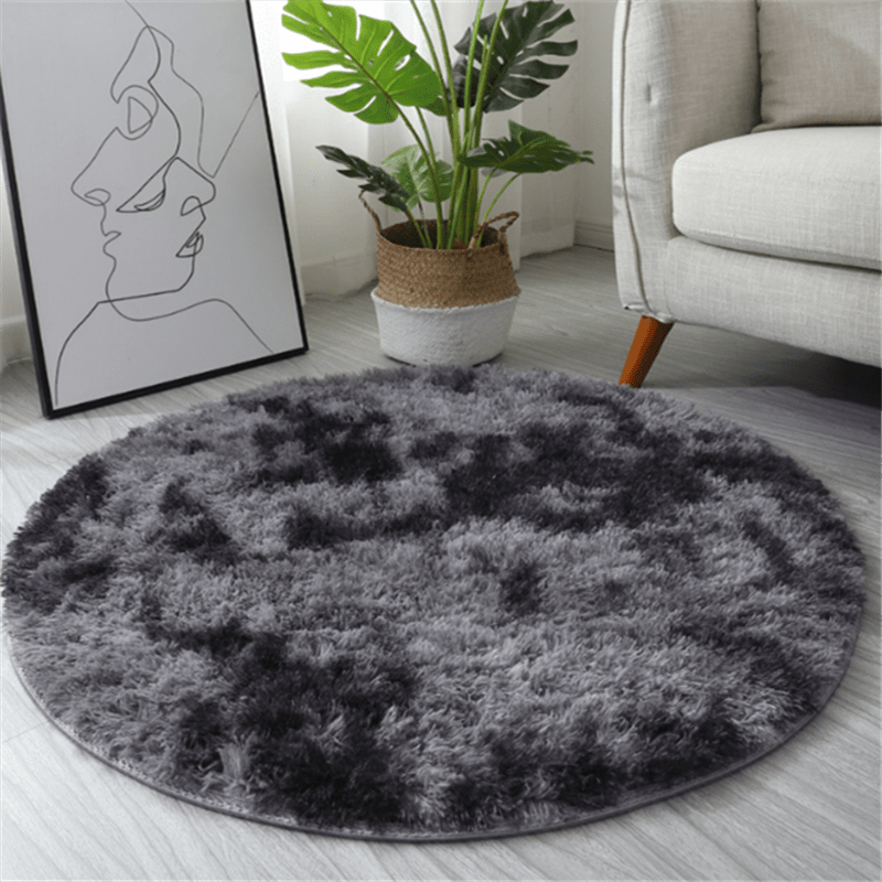 Soft, machine washable plush round area rug perfect for bedroom and living room decor - cozy and fluffy for maximum comfort.