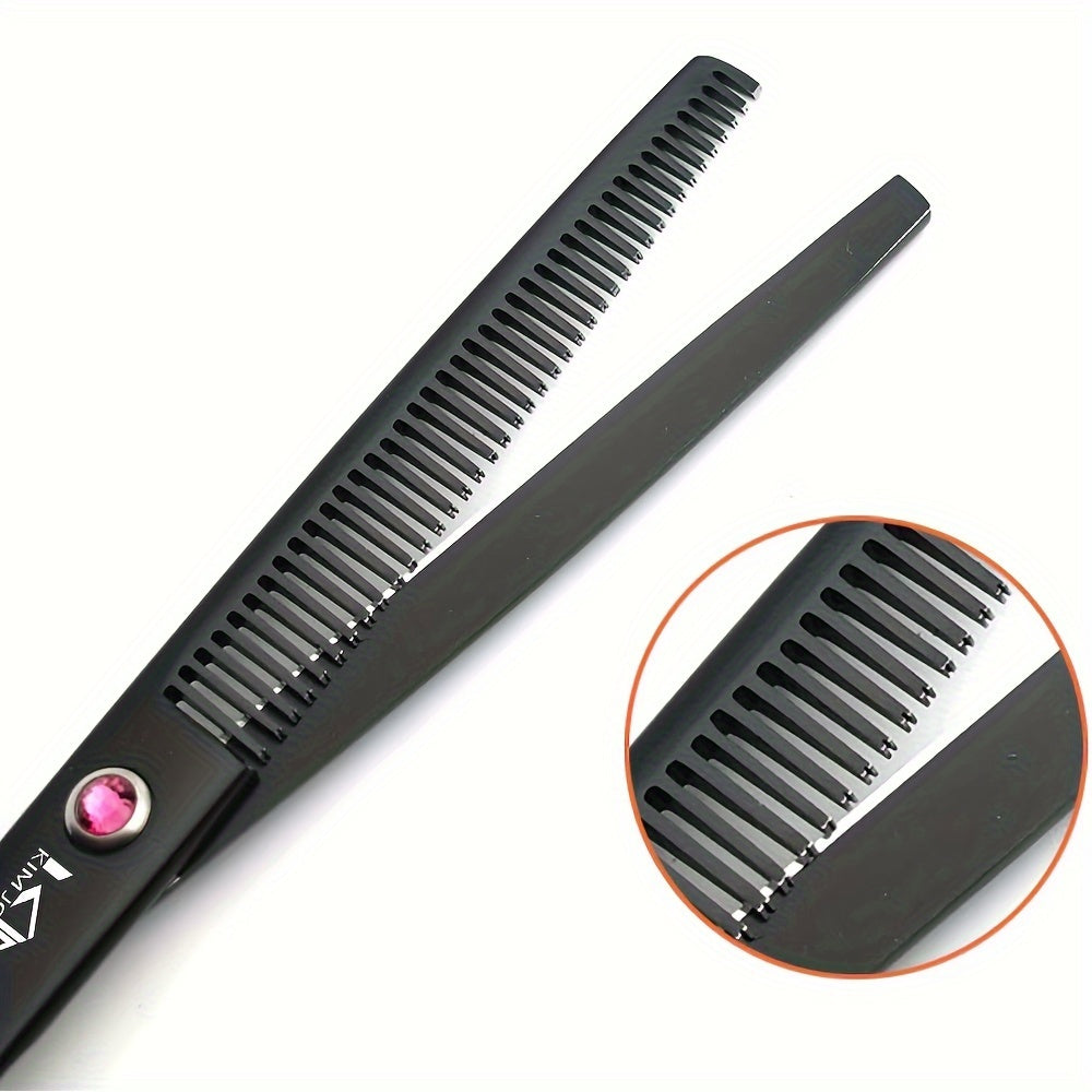 2-in-1 Professional Dog Grooming Scissors Set: Straight, thinning, curved, and chunkers (with comb)