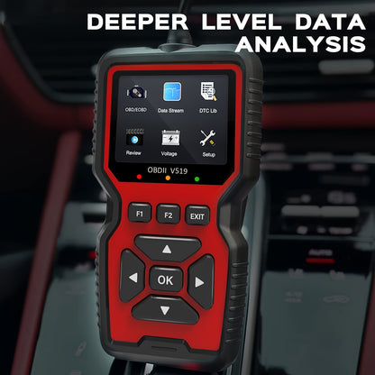 V519 OBD2 Scanner - Advanced diagnostic tool for check engine light, live data, and emissions tests. Works with most vehicles with user-friendly interface and comprehensive display.