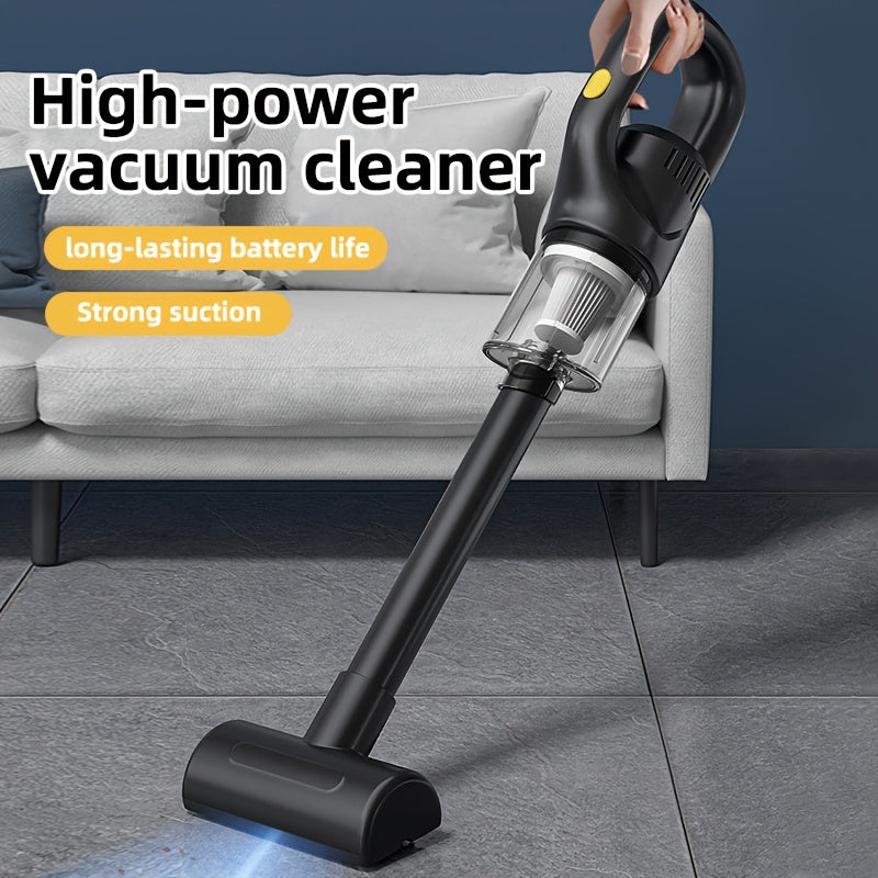 Wireless handheld vacuum cleaner with high-suction cyclone design, USB rechargeable, suitable for home, car, and office use. Includes electronic parts and 1800mAh lithium battery with 36V