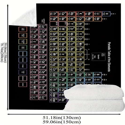 Stay cozy and learn with our Chemistry Periodic Table of Elements Fleece Blanket! This colorful and educational design is perfect for students and teachers alike. Whether you're snuggling up for a nap in the office or using it as a study aid, this