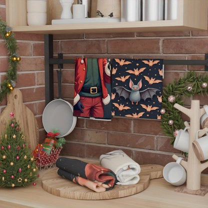 Set of 4 winter-themed Christmas kitchen towels, measuring 45.72 x 66.04cm each. Features a festive snowman design in red, white, blue, and silver. Perfect for adding holiday cheer to your kitchen decor.