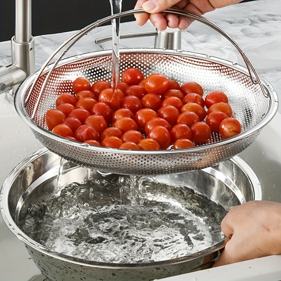 Stainless Steel Kitchen Basket: Electricity-Free and Multi-Functional Steamer for Cooking Rice, Dumplings, and Vegetables