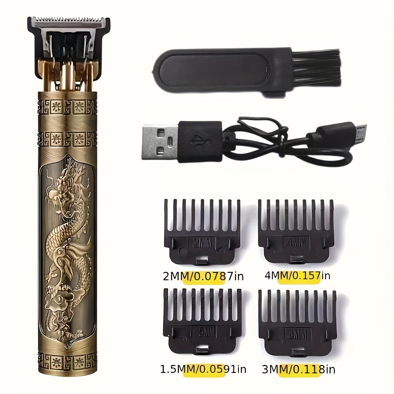 Vintage T9 Hair Clipper: Upgraded, Dual-Use Electric Trimmer & Shaver, Rechargeable Lithium Battery, USB Compatible