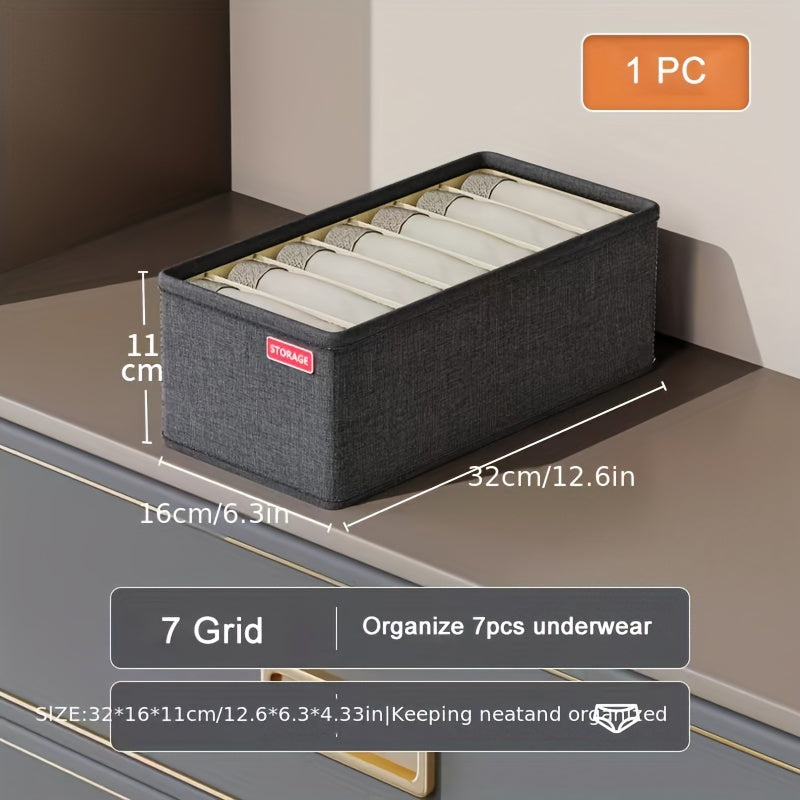 Grids Underwear Storage Box, Household Wardrobe Closet Organizer, made for organizing pants, socks and other items, also functions as a Packing Cube.