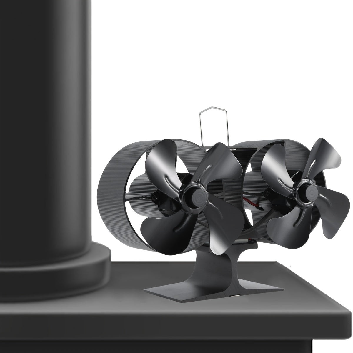 Wood stove fan with 8 blades operates quietly and is heat-powered, perfect for use with wood, gas, pellet, or log burners. Improves air circulation and helps lower energy expenses.