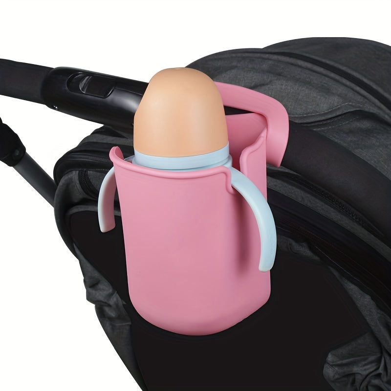 Portable Stroller Cup Holder, Bike Water Bottle Holder, Multifunctional Silicone Storage Bag with Hanging Feature