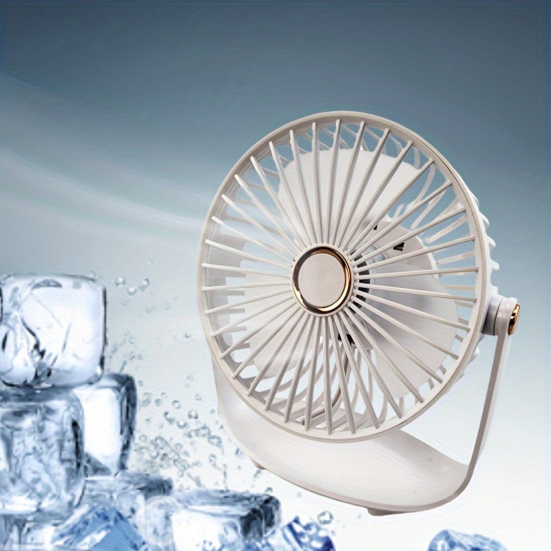 The Mini Desk Fan is a compact and powerful cooling solution perfect for use in any environment. With 5 adjustable speeds and a rechargeable 1200mAh lithium battery, this fan is both convenient and efficient. Made of polished plastic with button control